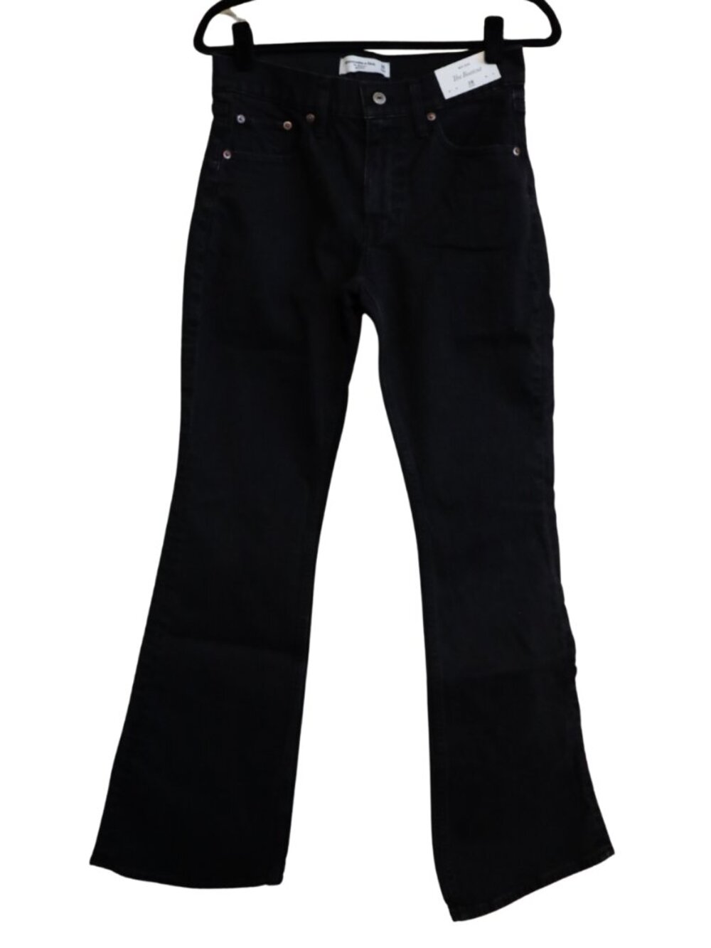 NWT Abercrombie & Fitch Signature Stretch High Rise Bootcut Jeans Black 28S